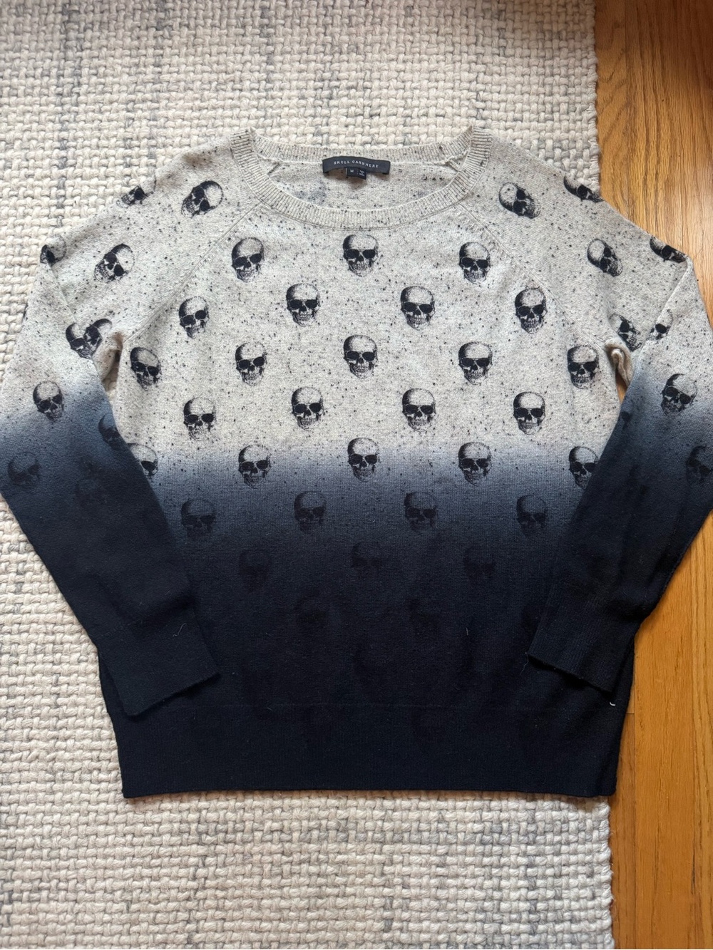 Skull Cashmere Grey Navy Ombré Sweater Medium